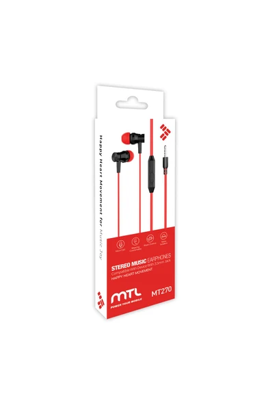 MTL  3.5 MM Jack Girişli Stereo Kulak İçi Silikonlu Kablolu Kulaklık MT270