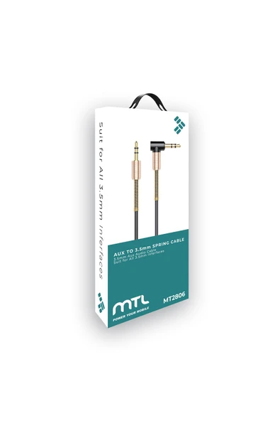 MTL  3.5 Mm Yaylı Aux Kablo Siyah Mt2806