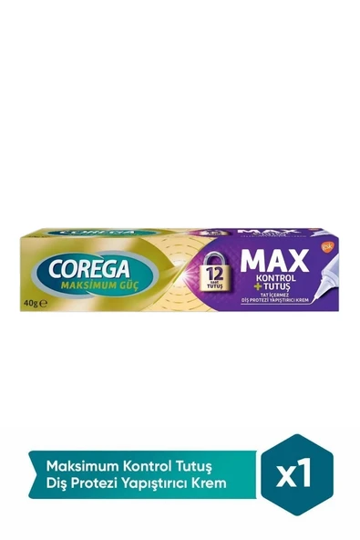 Corega Maksimum Kontrol + Tutuş Diş Protez Yapıştırıcı Krem 40 gr