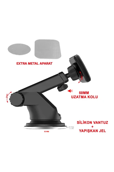 MTL  Araç İçi Manyetik Mıknatıslı Torpido Telefon Tutucu MT6040 - 3