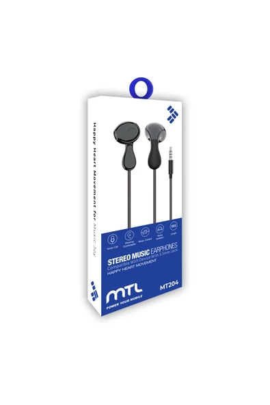 MTL  3.5 MM Jack Girişli Stereo Kulak İçi Sporcu Kablolu Kulaklık MT204