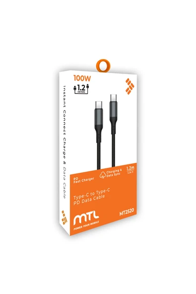 MTL  Type-c to Type-C Hasır Hızlı Şarj ve Data Aktarım Kablosu 1 Metre 100W MT2510