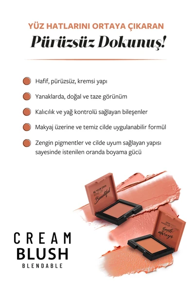 Cream Blush - Krem Allık 44 Blossom - 6