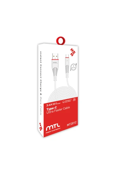 MTL  Usb To Type-c Silikon Hızlı Şarj Ve Data Aktarım Kablosu 1 Metre 3.4 Amper Mt2012