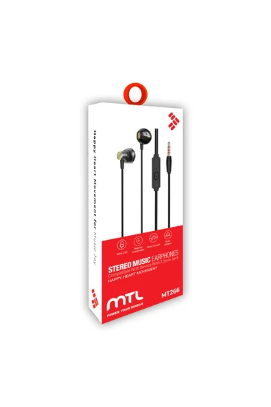 MTL  3.5 MM Jack Girişli Stereo Kulak İçi Metal Kablolu Kulaklık MT266
