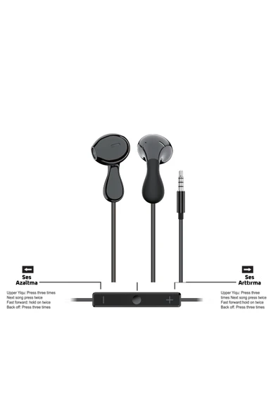 MTL  3.5 MM Jack Girişli Stereo Kulak İçi Sporcu Kablolu Kulaklık MT204 - 2