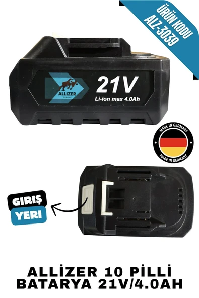 ALLİZER 10 PİLLİ BATARYA 21V/4.0AH ürün görseli 1