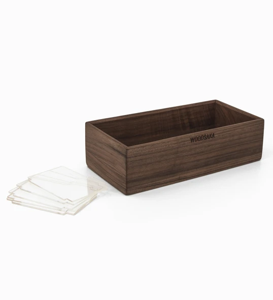 Woodsaka Gobi Kartvizit Organizer - Ceviz - 32cm x 10.4cm x 6cm - 3