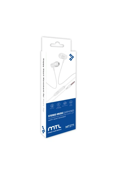 MTL  3.5 MM Jack Girişli Stereo Kulak İçi Silikonlu Kablolu Kulaklık MT271