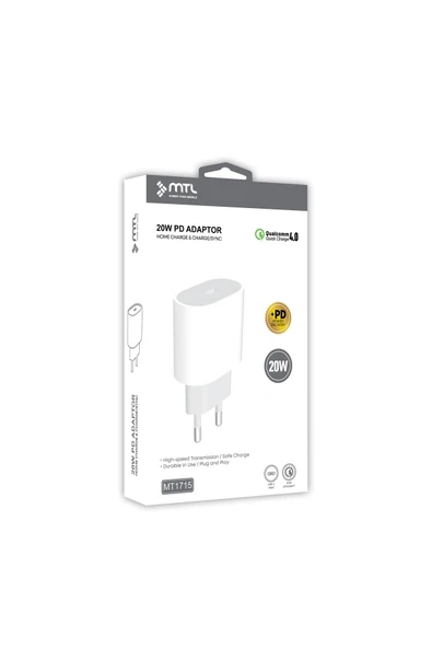 MTL  20w Iphone Hızlı Pd Type-c Girişli Şarj Adaptörü Mt1715