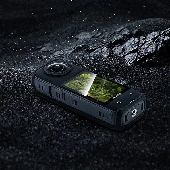 Insta360 X3 Aksiyon Kamera Uyumlu 4 Adet Şeffaf Ekran koruyucu Nano Jelatin - Resim 6