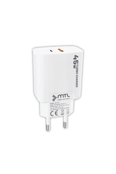MTL  45W Turbo Type-C ve USB Çift Girişli Şarj Adaptörü QC 4.0 MT1755 - 2