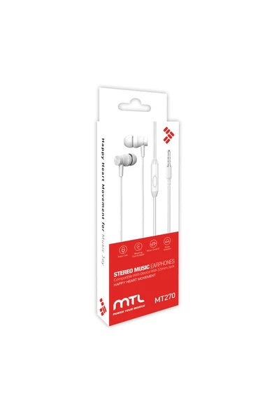 MTL  3.5 MM Jack Girişli Stereo Kulak İçi Silikonlu Kablolu Kulaklık MT270