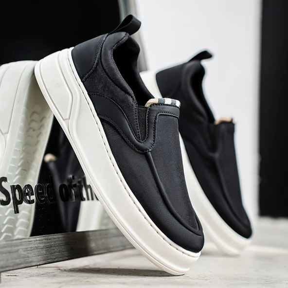 Erkek Günlük Slip-On Ayakkabı (Siyah)