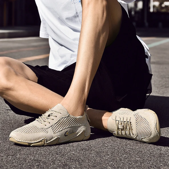 Erkek Yazlık Deri Günlük Ayakkabı (Siyah) - Resim 8