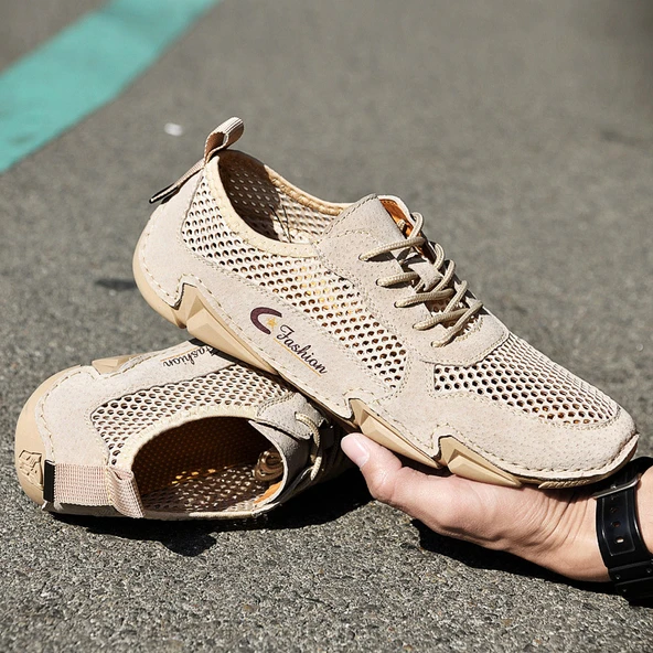 Erkek Yazlık Deri Günlük Ayakkabı (Siyah) - Resim 4