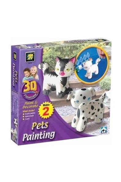 3D Boyama Kedi Ve Köpek Boyama Seti - Kendin Boya Setleri