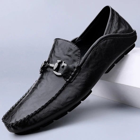 Erkek Deri Loafer Ayakkabı (Siyah)