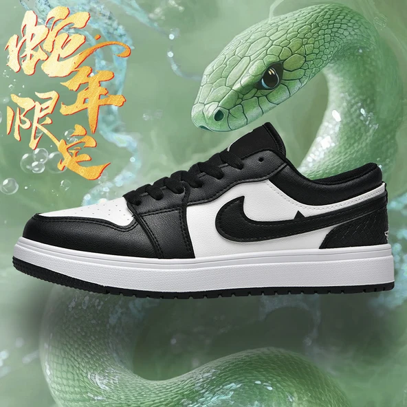Erkek Günlük Deri Sneaker Ayakkabı (Siyah Yılan)