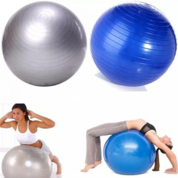 Pilates Topu Gri- Pompa Hediyeli 65 cm - 3