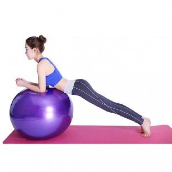 Pilates Topu 65 Cm Mor-Top Şişirme Pompası - 3