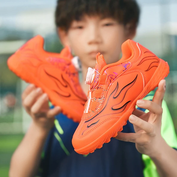 Unisex Çocuk Krampon Futbol Ayakkabısı (Turuncu)