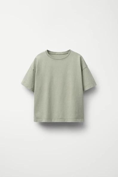 Unisex Basic 4'lü T-shirt (Beyaz-Küf yeşili-Bej-Füme) - 5