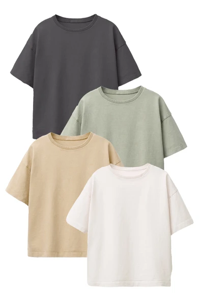 Unisex Basic 4'lü T-shirt (ÇOK RENKLİ)