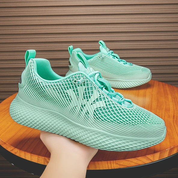 Unisex Yazlık Fileli Spor Ayakkabı (Yeşil) - Resim 6