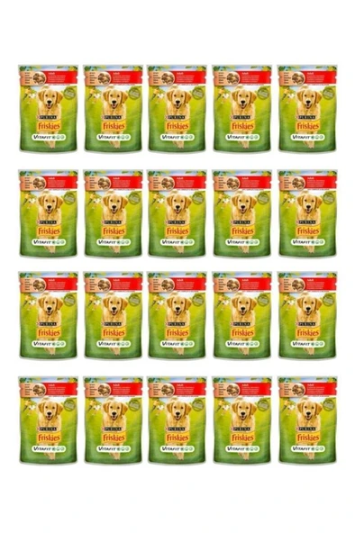 Friskies Sığır Etli Ve Patatesli Yaş Köpek Maması 100 gr*20 Adet