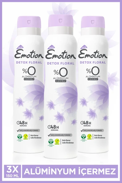 EMOTİON Detox Floral Kadın Deodorant 3x150ml