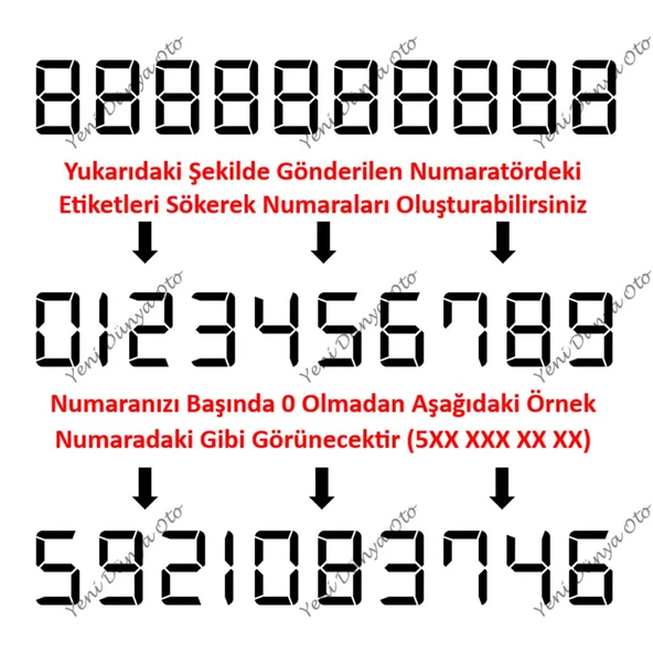 Vantuzlu Araç Araba Oto Park Telefon No Gösterici Numaratör, Cama Vntuzlu Numaratik Siyah-Beyaz YDNMR021 - 3