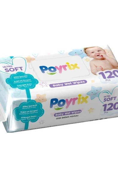 KANDİLLİ Poyrix Ultra Soft Islak Bebek Havlusu 120 Li X 12 Adet (1440 Yaprak)