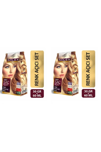 SOLEX Yoğun Saç Renk Açıcı Toz Pudra 30 gr 60ml (2 Adet)