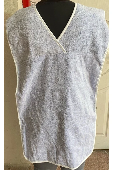 9RENK Yıkanabilir Hasta Yemek/mama Önlüğü Yetişkin Boyundan Geçmeli/Pamuklu 80 CM*48 CM
