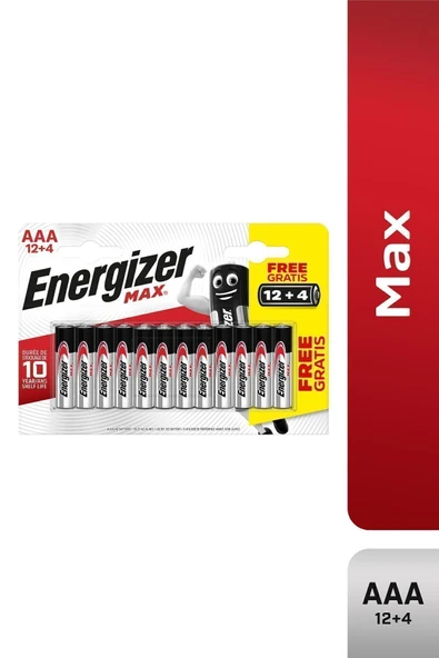 ENERGİZER Alkalin Max Aaa Ince Kalem Pil 12+4