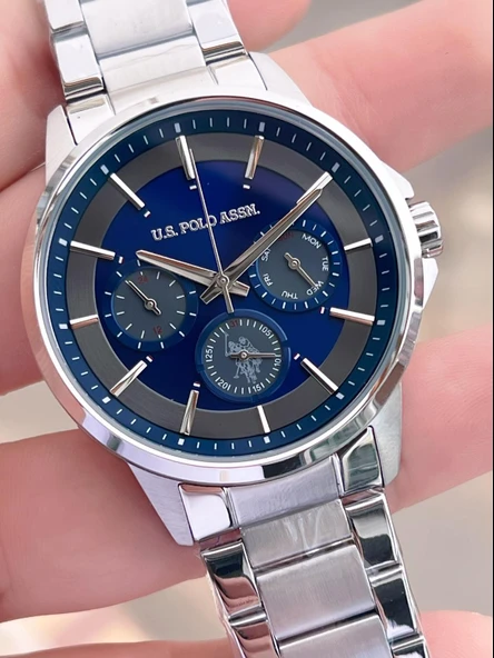 U.S.Polo Assn Çelik Kordon İç Fonksiyonları Aktif 5 Atm Suya Dayanıklı Erkek Kol Saati USPA.FS1000.03 - 2