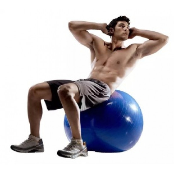 Pilates Topu 65 Cm Mavi -Top Şişirme Pompası - 3