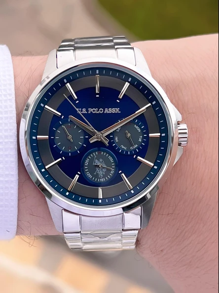 U.S.Polo Assn Çelik Kordon İç Fonksiyonları Aktif 5 Atm Suya Dayanıklı Erkek Kol Saati USPA.FS1000.03 - 4