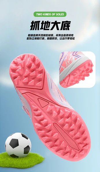 Unisex Çocuk Krampon Futbol Ayakkabısı (Karpuz Kırmızısı-8) - 11