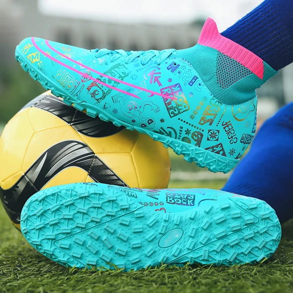 Unisex Yüksek Topuklu Kramponlu Futbol Ayakkabısı (Ay Işığı Çiviler)