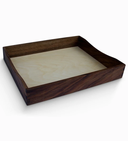 Woodsaka Dergi ve Evrak Kutusu - Ceviz & Huş Ağacı Kontraplak Taban - 25cm x 22cm x 5cm - 4