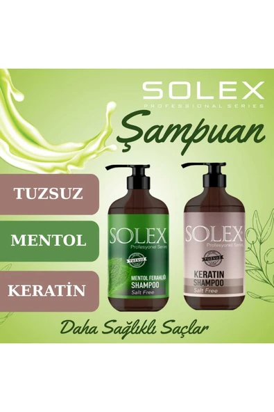 SOLEX Tuzsuz Professıonal Serıes Mentol + Keratin Özlü Şampuan 1.000 ml+1000 ML
