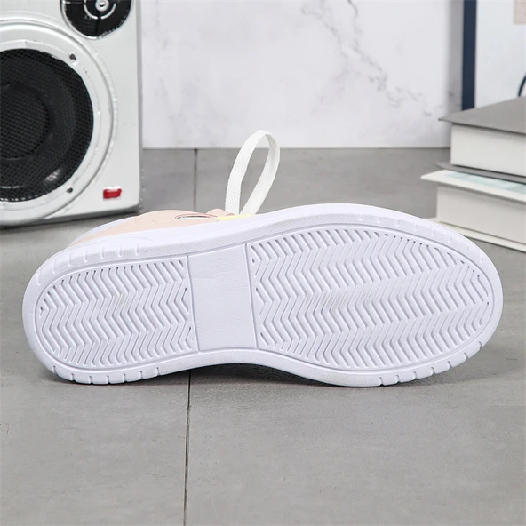 Unisex Kalın Taban Spor Ayakkabı (Beyaz - Sarı - Ay) - Resim 8