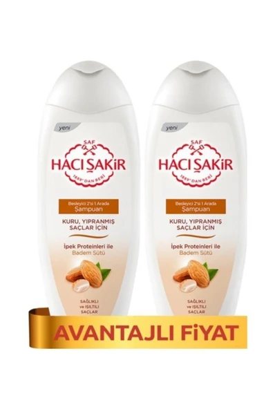 HACI ŞAKİR Badem Şampuan 500 ml X 2 Adet