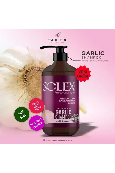 SOLEX Tuzsuz Professıonal Serıes Sarımsak (Garlic) + Keratin Özlü Şampuan 1.000 ml+1000 ML - 3