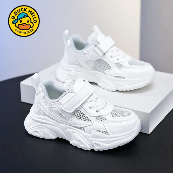 Unisex Çocuk Yazlık Fileli Spor Ayakkabı (Beyaz)