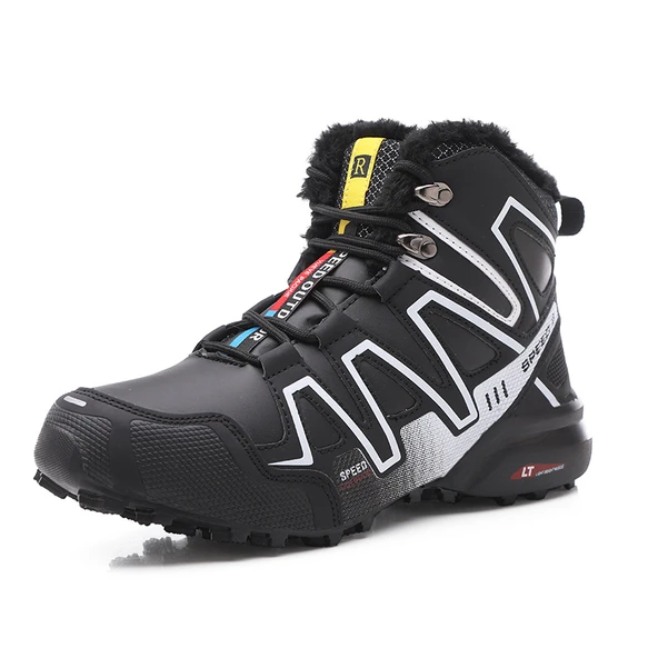 Erkek Yüksek Bilekli Polar Astarlı Outdoor Ayakkabı (Beyaz - Siyah)