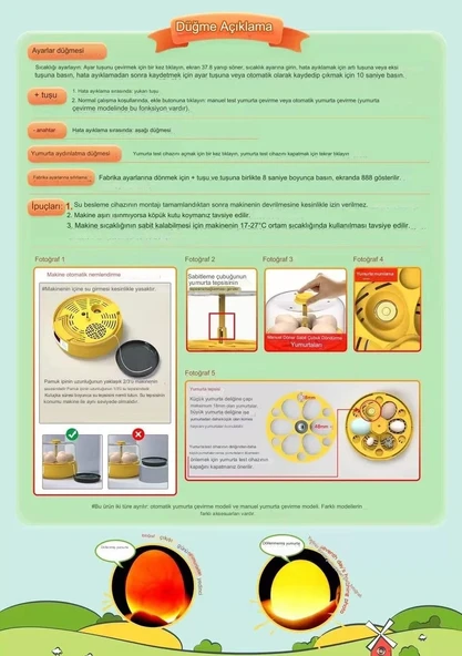 Mini Otomatik Ev Tipi Kuluçka: Papağan Bıldırcın Kuluçka Makinesi 18li Yumurtalı Mx-18 - Resim 7