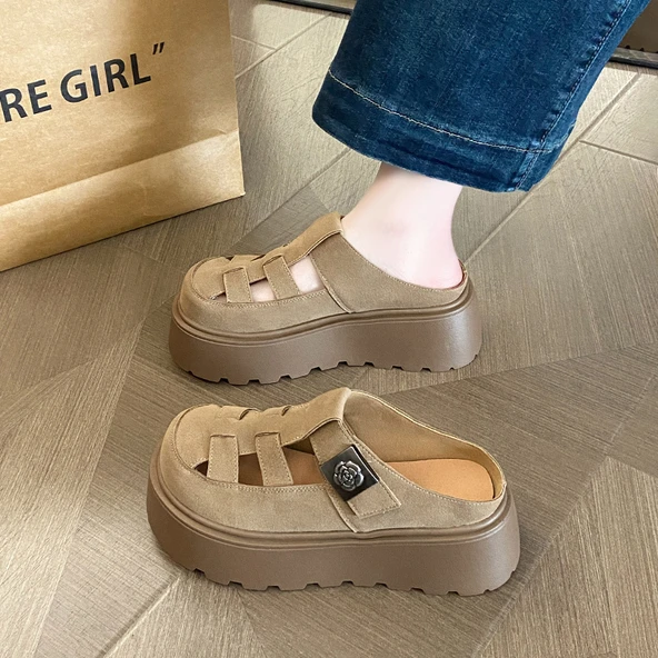 Kadın Günlük Platform Loafer Ayakkabı (Haki)